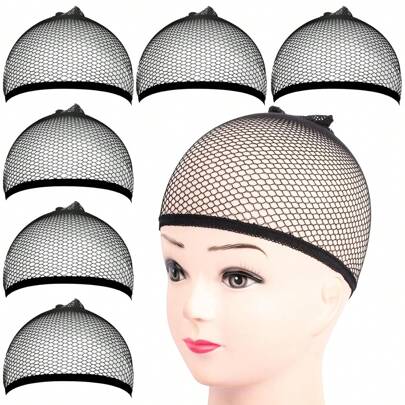 1/10/20PCS Wig Cap, 6PCS Black Mesh Wig Cap Net, Closed End Hair Mesh Net, Liner Weaving Caps For Women, Men, Kids, Wig Caps For Halloween, Cosplay