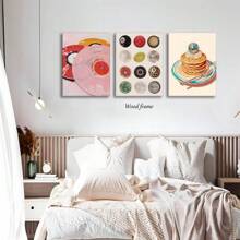3pcs Wanyun Vintage Fashion Lucky 8 Ball Wall Art Set Of 3, Funky Disco Ball Poster, Pop Music Record Fun Aesthetic Preppy Canvas Prints For Dorm Bedroom Living Room Bar Wall Decor Frameless