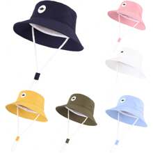 恐龙图案婴儿遮阳帽，幼儿夏季帽，婴儿渔夫帽，防护渔夫帽，儿童沙滩帽，男女宝宝均适用 - 恐龍皮標-短沿盆帽 - 查看 1