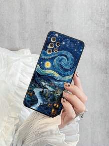 Perforowana krawędź Van Gogh Starry Sky Malowane etui na telefon odporne na wstrząsy do P14 Pro Max, 3D Cartoon P13, P11 Malowane P12 Odporne na wstrząsy XR, 7 8 GES2, XS Phones