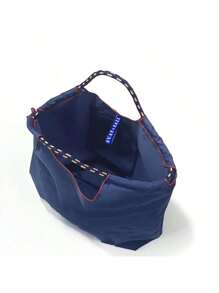 1 件新款休闲百搭刺绣熊笛图案轻便可折叠尼龙手提包，适合派对、旅行、购物、海滩、单肩手提包 - 彩色 - 查看 5