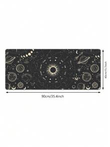 1pc New Design Mouse Pad 90x40cm Large Size Computer Keyboard Desk Pad, Beautiful And Dirt Resistant, Water-Resistant, Simple Star And Sun Design Ideal For Gaming And Office Use, Non-Slip Rubber Base