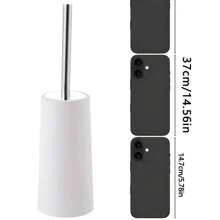 1/2pcs, Flexible Toilet Brush With Detachable Holder - No Dead Comer Cleaning,Long Handle For Bathroom Cleaning,Durable Plastic Brush - Back To School Cleaning Supplies,Ergonomic, Elegant And Durable Bathroom Toilet Brush With 304 Stainless Steel Long Handle