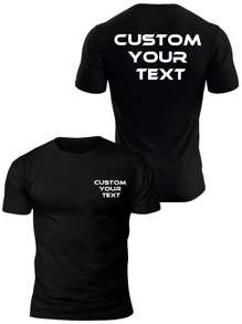 Personalisiertes Herren T-Shirt mit individuellem Text, lade dein Foto/Gruppenfoto/Liebsten/Familie/Haustier/besten Freund hoch, personalisierbarer Text, schwarzes T-Shirt, Geschenk zum Feiertag, Jahrestag, Firmen-Teambuilding-Uniform, Musikfestival, Geschenk für ihn, Sommer Kurzarm, Party-Outfit, Herren Kurzarm, Sommer Herren T-Shirt, Sommer Herren Top Ornament, Dawg Stylish, Reise-Organizer - Schwarz - Übersicht 3