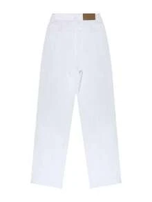 NVFelix 女士直筒牛仔裤，弹力面料，做旧水洗，优雅时尚，Y2K街头风，白色，适合冬季、感恩节和新年穿着，新品上市 - 白色 - 查看 6