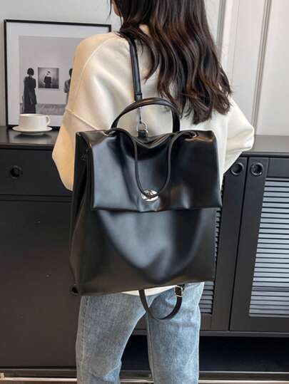 Multi-Purpose Large Capacity Tote Bag, Women's Casual Shoulder Bag For Travel, Commuting, Laptop, Shopping, Elegant Backpack, Back To School, School Essential Stuff For Women, Girls & Students