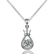 Crown Inspired Niche Women's Elegant Collarbone Necklace With Imitation Moissanite Pendant - Multicolor - View 5