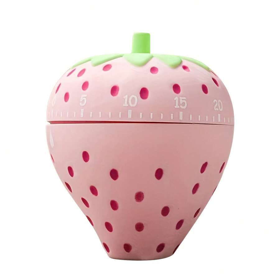 Mechanical Kitchen Timer Cute Strawberry Countdown Timer 60 Minute Cooking Timer Reminder For Home - Pink - View 1