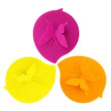 3 Pcs / 6 Pcs Silicone Butterfly Leaves Cup Lid Hot Tea Coffee Mug Cover Suction Seal Anti Dust Universal Glass Ceramic Plastic Cup Cap Accessories