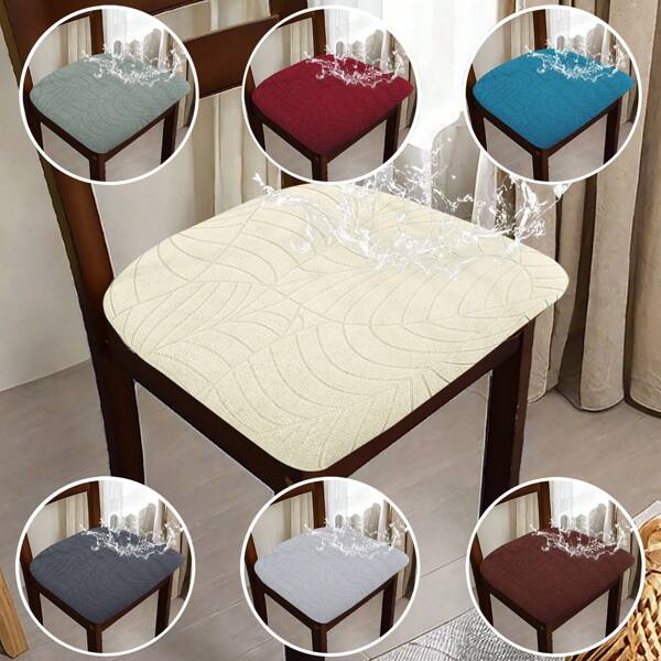 1/2/4/6pcs Waterproof Big Leaf Shape Elastic Chair Covers, Removable & Washable Chair Slipcovers For Dining Room, Kitchen