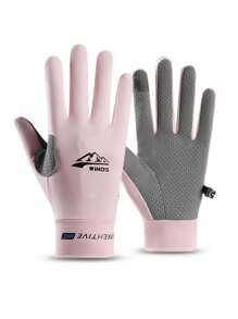 1 Pair Breathable Ice Silk Full Finger Gloves, Summer Thin Unisex Sports, Cycling, Running, Driving Touchscreen Gloves