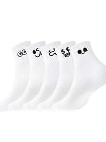 6 Pairs Random Funny Mid-Calf Socks For Men, Soft & Comfortable, Cushioned Moisture-Wicking, Suitable For Outdoor, Business, Casual, And All Kinds Of Parties