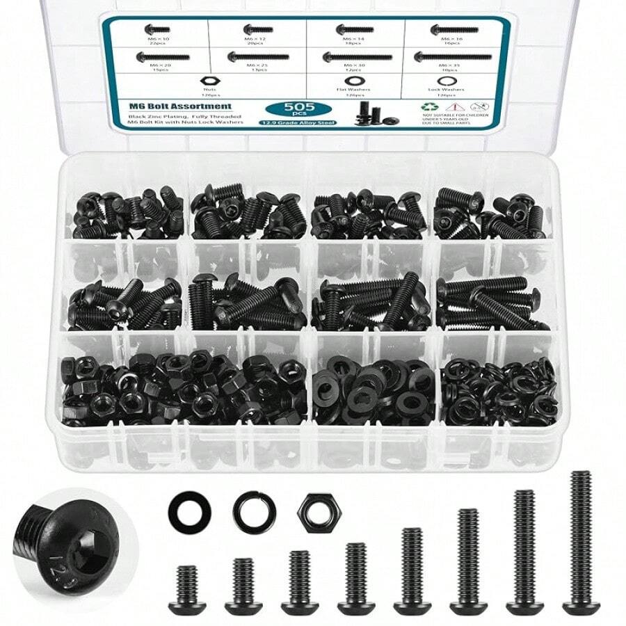 246PCS Hex Head Bolts And Nuts Assortment Kit, Stainless Steel 1/4-20 ...