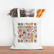 KNIT Or CROCHET Canvas Tote Bag Reusable Shopping Companion Vegan Leather Alternative Unisex Carryall For School Gym Travel Fashion