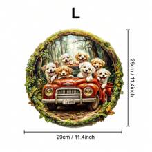 猫咪家族/卡车里的狗木制拼图，精美纸盒，异形拼图玩具，独特的儿童礼物，不对称动物形状木制拼图，装饰艺术绘画