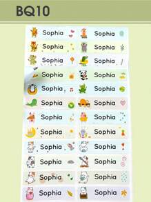 Custom Transparent Waterproof Name Labels For School Supplies, Personalized Stickers For Water Bottles, Lunch Boxes, And Personal Items, Ideal For Daycare, Camp, And Sports Activities, Seal, No-Iron, Reusable, Adhesive Cute, Adorable, Colorful Custom, Personalized, Unique Ideal Gifts For Him Her, Family, Friends, Son, Daughter, School Students For Anniversaries, For Children's Day Home, School - Multicolor - View 8