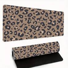1pc Extra-Large Brown Leopard Print Mouse Pad Large Gaming Mouse Pad Multi-Size Keyboard Desk Mat Rubber Anti-Slip Office Mouse Pad Desk Accessories Keyboard Desk Pad For School Office Gift - Multicolor - View 2