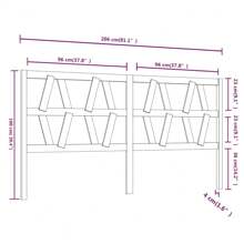 vidaXL Hoofdbord 206x4x100 cm massief grenenhout