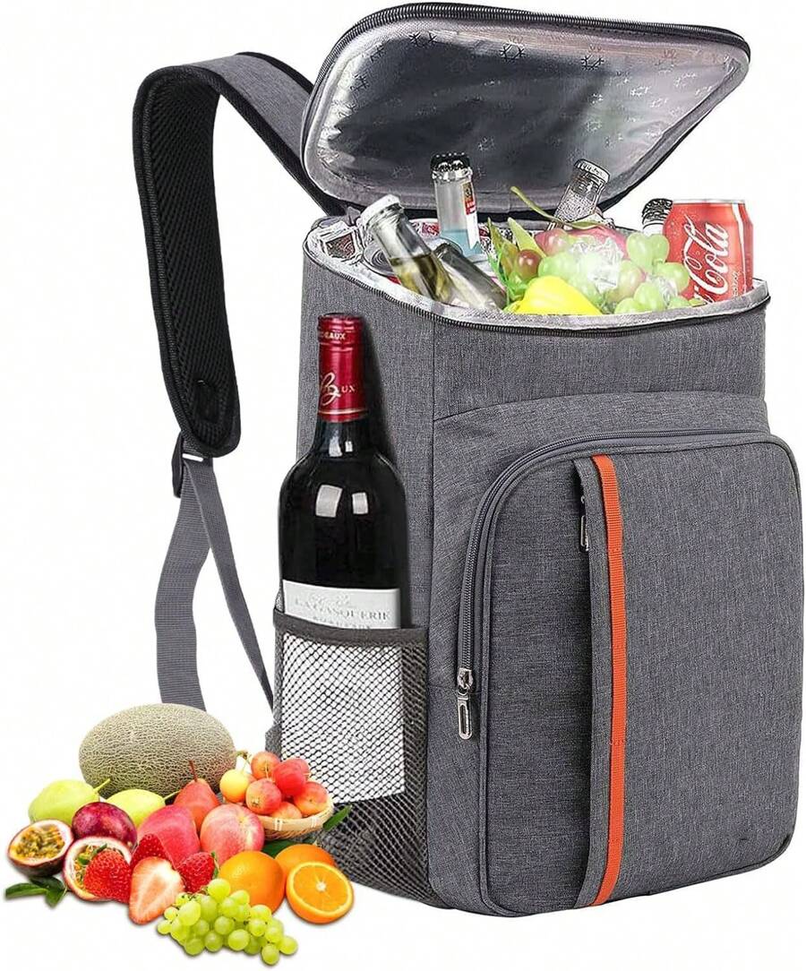 Mochila termostática para picnic, nevera de gran capacidad, bolsa térmica, impermeable, portátil, ideal para picnic, playa, camping, barbacoa, senderismo (negro)