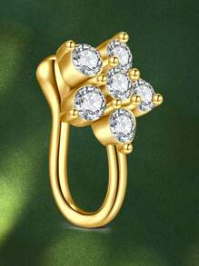 CIZME Fake Nose Ring Multi-Style Nose Rings Butterfly Heart Star Flower CZ African Nose Cuffs Golden/Silvery Golden Faux Septum Nose Rings Clip On Nose Jewelry For Woman Non Pierced Jewelry - Fake Nose Ring - View 11