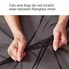 Summer Essential Home Decor Minimalist Style Black Grid Magnetic Mesh Door Curtain - Made Of Sturdy Fiberglass Mesh, Suitable For Bedroom, Loft, Living Room Etc. No Trace Installation Won't Damage Wall, Auto-Return Design For Easy Opening And Closing. High Permeability Ventilation And Mosquito Proof, No Obstacle For Pet Friendly Households