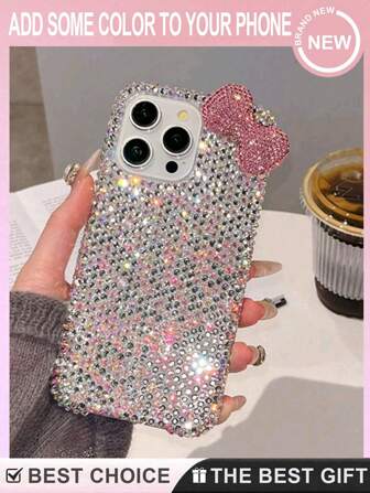 Phone Case, Phone Cover, 3D Bowknot Crystal Studded Phone Case, Cell Phone Cover, Phone Sleeve Case, Slim Case, Classic Case, Hybrid Case Waterproof Shockproof Anti-Fall Scratch Resistant