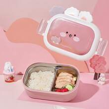 1个不锈钢兔子主题防漏便当盒，带分隔板，适合学校、办公室、露营和野餐，防锈耐热，学习用品 - 彩色 - 查看 6