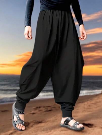 Pantalon  Holgado Largo para Hombre Sencillo y Casual