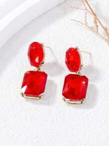 juran 1 par de aretes de cristal de vidrio con diseño geométrico, práctico y versátil