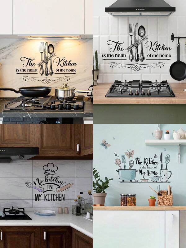 1pc Home Decorations PVC Kitchen Wall Sticker, Modern Letter Graphic Wall Sticker For Kitchen,Stickers,Wall Decal,Vinyl Decal For Home Decorations,Kitchen Decoration Items Refresh Your Home Room Decor Wall Decor Bathroom Decor Bedroom Decor Room Decoration Stuff Living Room Decor House Decor Home Decor Living Room Wall Art Wall Paper Wallpaper Wall Stickers