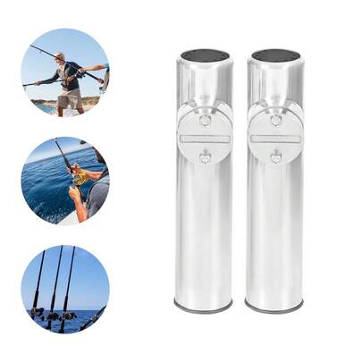  CNCEST 2 pezzi in acciaio inox portacanne da pesca portacanne da pesca portacanne ringhiera girevole accessori da pesca per yacht barca barche da pesca argento (19-25 mm)