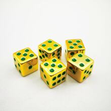 6/10/12pcs 1.6CM D6 Dice Set, Dice With Green Dot Patterns Are Suitable For Luxurious Parties, Board - Game Nights, High - End Entertainment Activities, And Table - Top Role - Playing Games. - Multicolor - View 2