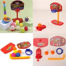 Set da 5 pezzi Giocattoli di addestramento per pappagalli, giocattoli di intelligenza per pappagalli, canestro da basket, anelli impilabili, palline per uccelli, giocattoli per lo sviluppo della masticazione per criceti, giocattoli a forma di tigre per pappagalli, giocattoli di addestramento dell'intelligenza per pappagalli, palla da basket da masticare per pappagalli, mini canestro da basket per scrivania