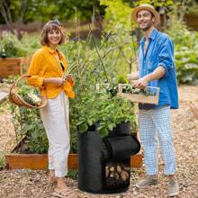 10 Gallon Potato Planting Bag With Handle And Entrance Flap For Growing Potatoes, Carrots, Onions, Taro, Radishes, Peanuts, Garden Vegetable Planter, - Black - View 6