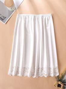 1pc Women Soft High Waist A-Line Midi Skirt, Stretchy Flared Lace Trim Bodycon Slip Skirt, Versatile Bohemian Style Shapewear Underskirt, Anti-Flashing Inner Dress, Y2K Essential, Suitable For Daily, Vacation, Date, Party, Wedding, Mother's Day, Valentine's Day Couple Gift - Multicolor - View 11