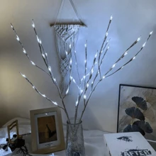 1个20颗LED灯珠的DIY白色桦树枝灯，电池供电，花瓶树枝装饰灯，节日氛围装饰，仙女灯串，柳枝灯，适用于家居卧室壁炉室内外装饰 - 多色 - 查看 11