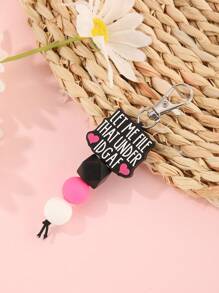 1pc Heart Shaped Cute Silicone Keychain, Valentine's Day Gift - Multicolor - View 9