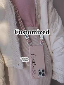 Custom Letter Painted Lanyard/Strap Protective Phone Case, Bicolor Crossbody High-End Design, Compatible With IPhone 16/16Pro/16ProMax/16Plus/14ProMax With Detachable Strap, Compatible With IPhone 15ProMax/13ProMax/14/7P/12ProMax, Soft Silicone, Beige 11 Backpack Style Adjustable Strap Phone Case,Clear,Stylish,Colorful,Vintage,Cute,Contracted,Funny,Custom,Personalized,Unique,Customized,Ideal Gifts For Him,Ideal Gifts For Her,Boyfriend,Girlfriend,Family,Friends,Grandparents,Couple,For Anniversaries,For Birthdays,Iphone Cases