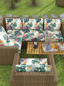 1pc Outdoor Printed Sofa Cushion Cover, Rainforest Leaf Pattern Sofa Slipcover, High Elasticity Dust-Proof Washable Minimalist Modern Sofa Cushion Cover For Living Room Bedroom, All Season