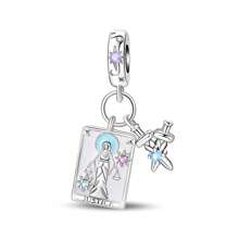1 stuk verzilverde tarot wereldkaart keizerin kaart scepter een levenskracht kracht orthoker gerechtigheid zwaarden keizer kelk kaart hanger geschikt voor doe-het-zelf sieraden maken originele armband ketting kralen dames sieraden verjaardagscadeau moeder dochter dochter valentijnsdag herdenkingscadeau
