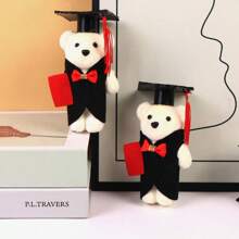 秋季主题聚酯纤维熊博士卡通娃娃花束 - 适合家居装饰和摄影道具 - 毕业季礼物（仅限熊娃娃） - 彩色 - 查看 3