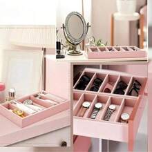 6 Fächer farbiger Samt Sonnenbrillen Organizer Tablett, eine Ausstellungs- und Aufbewahrungsbox für Brillen, Uhren und Schmuck, geeignet für Männer und Frauen