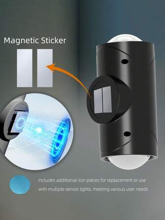 1 现代运动传感器夜灯，USB 可充电 LED 壁灯 RGB 可调照明，适用于入口、床边、书桌、衣柜磁性台阶灯 1500mAh