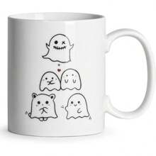 Halloween Coffee Mugs, Ghost Couple Coffee Mug, Ceramic Drinking Mugs For Halloween Party Supplies Table Centerpieces,Gifts For Family, Friends, Classmates, Boyfriend/Girlfriend, 11oz, Home Mug Boss Mug Cute Ceramic Mug Mug Housewarming