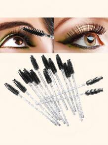 Pincel Descartável Transparente Preto para Alongamento de Cílios, Pincel de Maquiagem para Cílios, Pincel Cosmético para Cílios, 20/50/100/200/300/400/450 peças