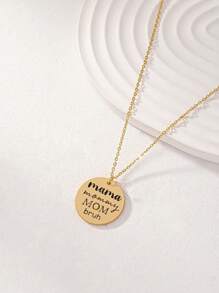 1 pieza Collar con colgante minimalista con la letra MAMA/MOM como regalo del Día de la Madre, collar MAMA Oso como presente para la mamá