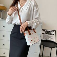 New Fashion Women Handbag Bucket Shape Shoulder Bag Crossbody Bag Texture