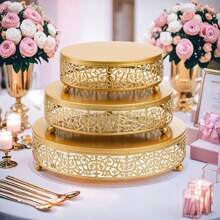 1pc Elegant Metal Cake Rack, Perfect For Weddings, Party Events, And Birthdays, Suitable For Desserts, Candies, Cupcakes, And Pastry Trays