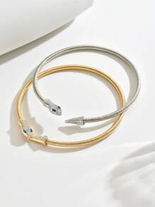 1pc Gold Snake Pendant Necklace - Statement Animal Necklace For Women's Night Out - Multicolor - View 3