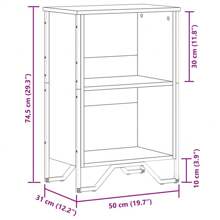 vidaXL Libreria Grigio Sonoma 50x31x74,5 cm in Legno Multistrato